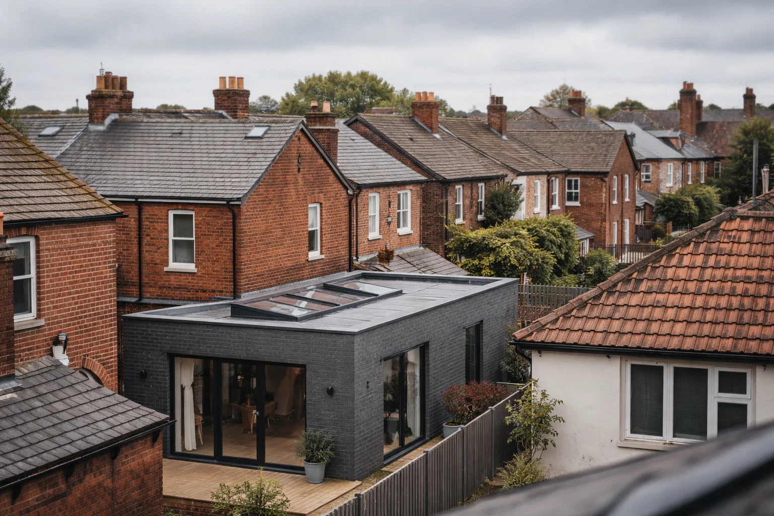 Choosing the right roofing material for a UK home with pitched and flat roof examples